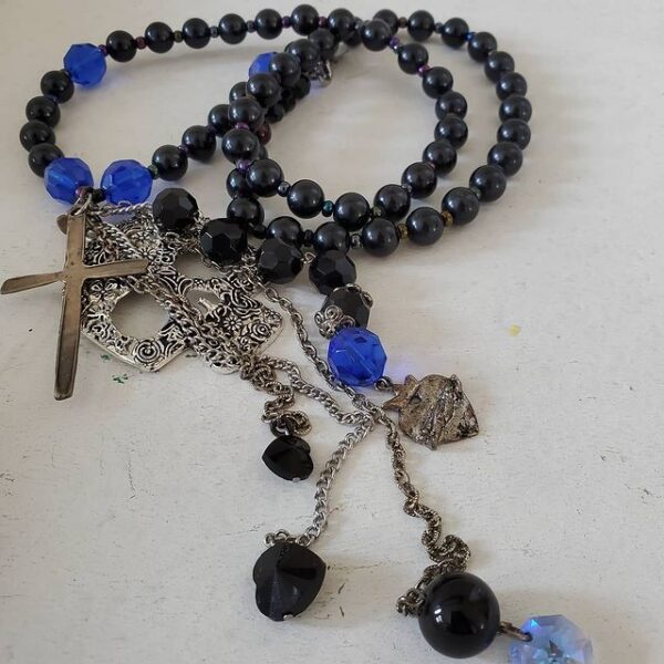 Product image of Handmade Skull & Cross Long Beaded Necklace