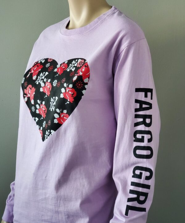Shop North Dakota Fargo Girl® Floral Heart Long Sleeve Tee