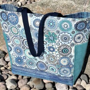 Shop North Dakota Everyday Tote Blue Circles