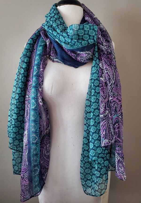 Product image of Multi colored printed sheer scarf