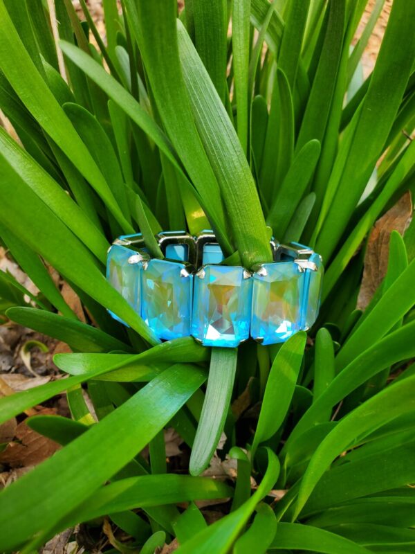 Product image of Mermaid Kiss • Genuine Crystal Rectangle Stretch Bracelet