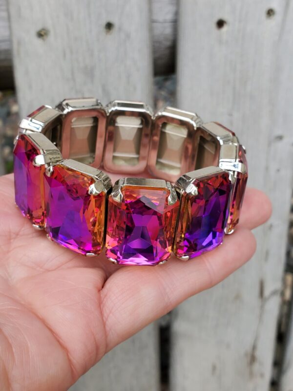 Product image of Volcanic Bliss • Genuine Crystal Rectangle Stretch Bracelet
