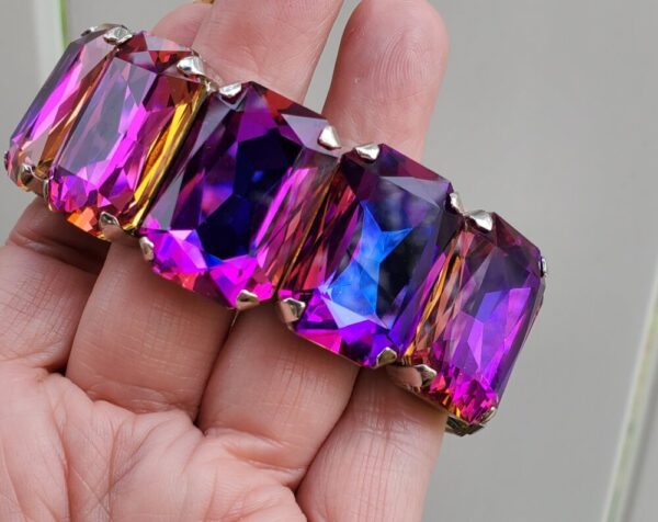 Product image of Volcanic Bliss • Genuine Crystal Rectangle Stretch Bracelet