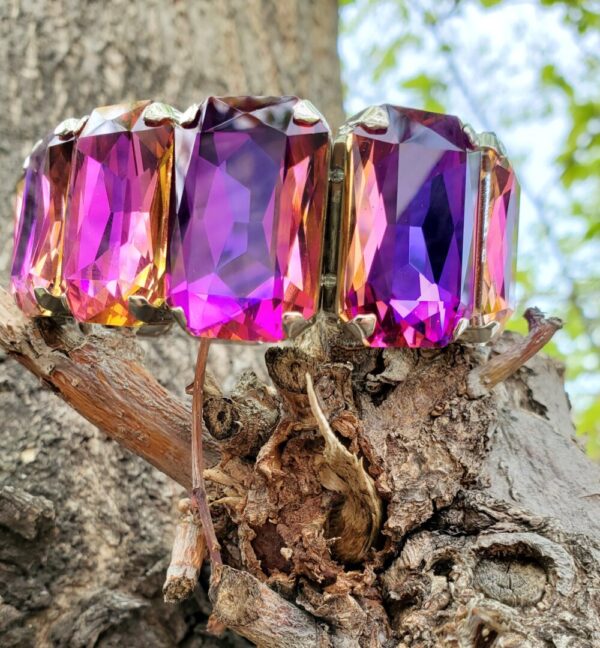 Product image of Volcanic Bliss • Genuine Crystal Rectangle Stretch Bracelet