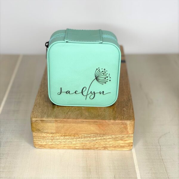 Product image of Custom Engraved Leather Travel Jewelry Box