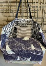 Product image of Oversized Tote Navy Sailboats