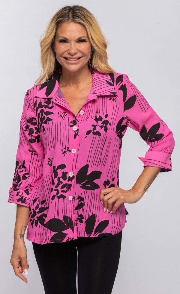 Product image of Pink & Black Printed Blouse