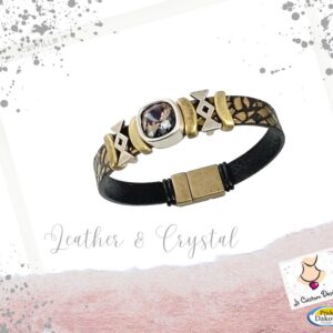 Product image of Leather Bracelet with Premium Designer Crystal