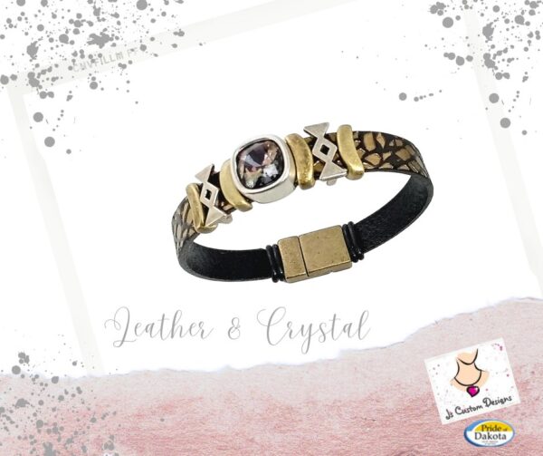 Product image of Leather Bracelet with Premium Designer Crystal
