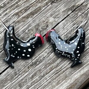 Product image of Spotted Black Chicken Earrings