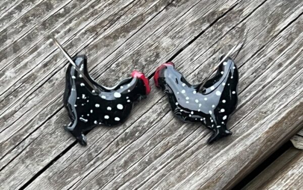 Product image of Spotted Black Chicken Earrings