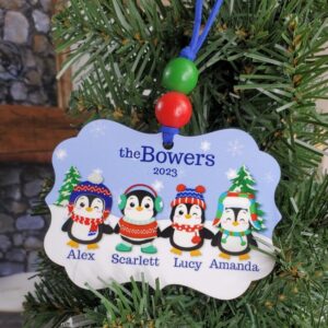 Product image of Penguin Family Of 4 Personalized Ornament