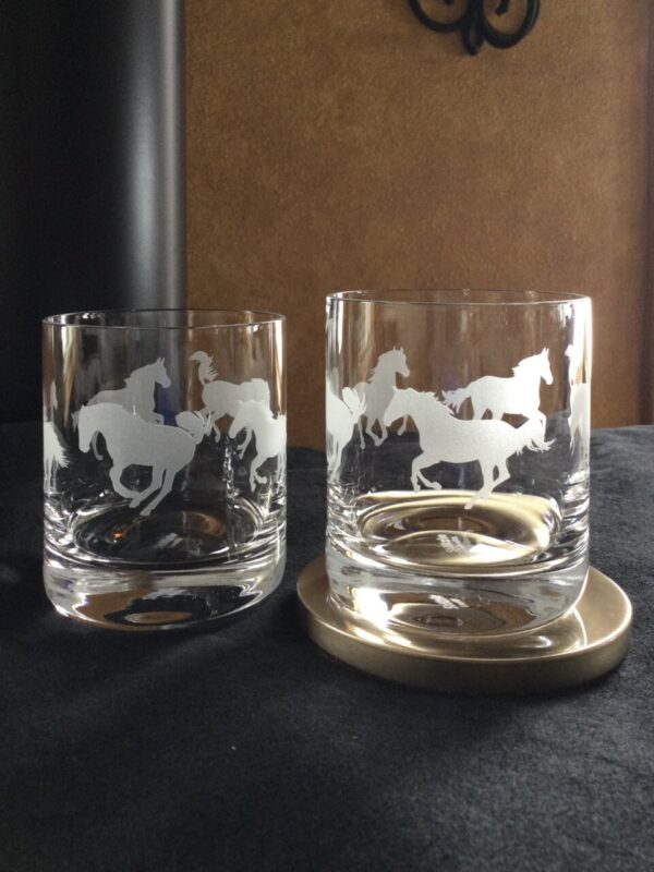 Product image of Sand Carved Horse Whiskey Tumbler