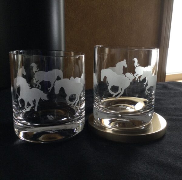 Product image of Sand Carved Horse Whiskey Tumbler