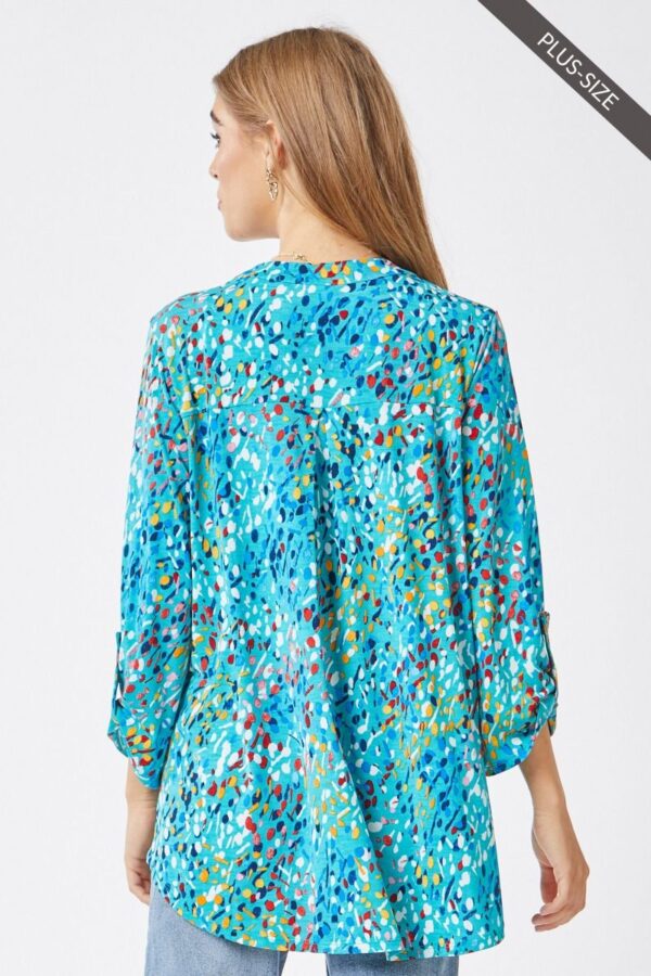 Product image of Teal Multi 3/4 Slv Tunic M-3X