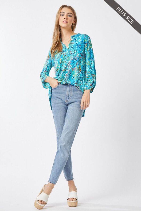 Product image of Teal Multi 3/4 Slv Tunic M-3X
