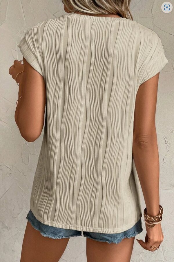 Product image of Vertical Textured Cap Sleeve Top – 5 COLORS!