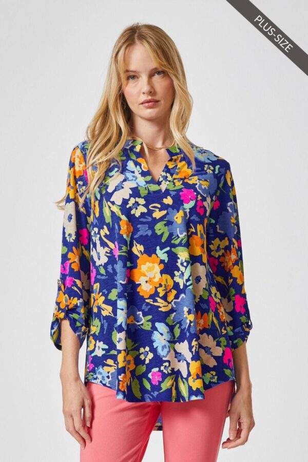 Product image of Royal Blue Floral Print Tunic