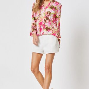 Product image of Pink & Brown Floral Tunic (S-3X)