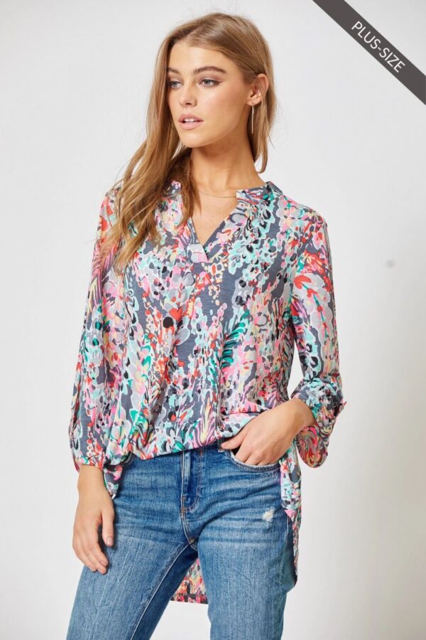 Product image of Grey Multi Print Tunic (S-3XL)