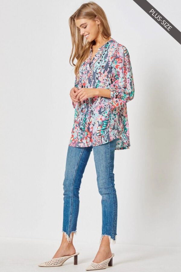 Product image of Grey Multi Print Tunic (S-3XL)