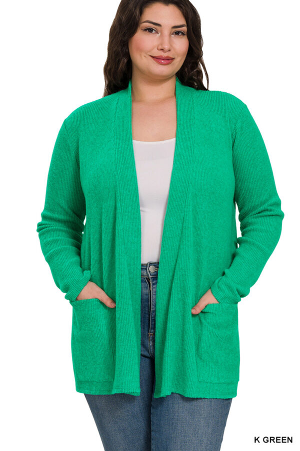 Product image of PLUS Heather Ribbed Cardigan – 3 Colors!