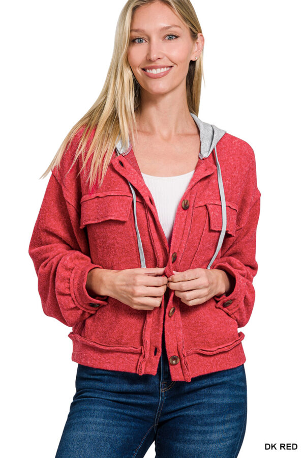Product image of Button Front Hoodie – 2 Colors
