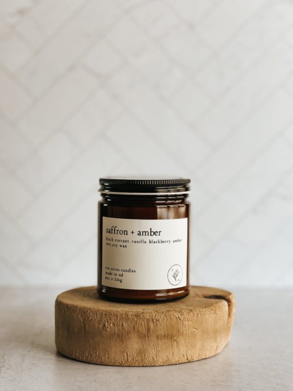 Product image of Saffron + Amber // 8oz soy candle