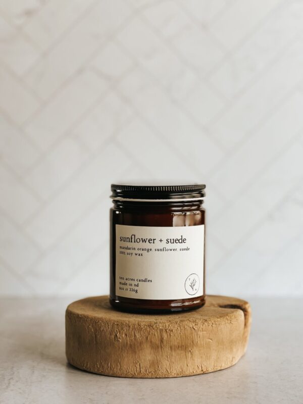 Product image of Sunflower + Suede // 8oz soy candle
