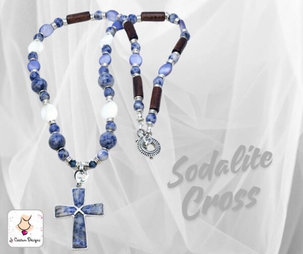 Product image of Sodalite Cross Necklace