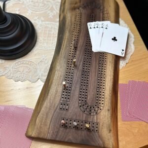 Product image of Live Edge Walnut Cribbage Board