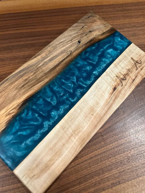 Product image of Bora Bora Blue Epoxy River Charcuterie Board