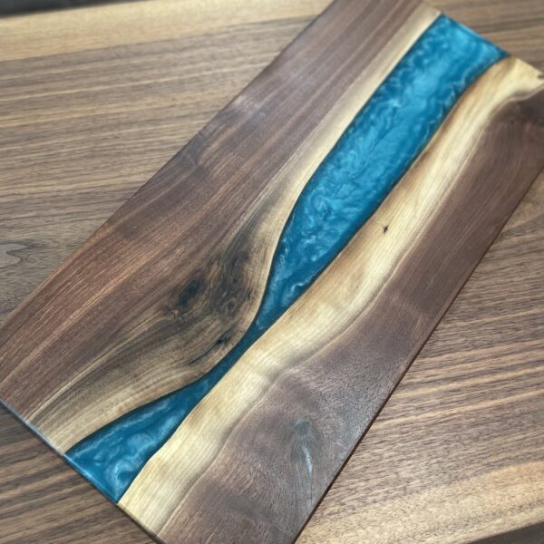Product image of Bora Bora Blue Epoxy River Charcuterie Board