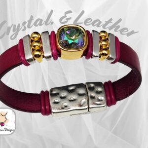 Product image of Leather & Crystal Bracelet