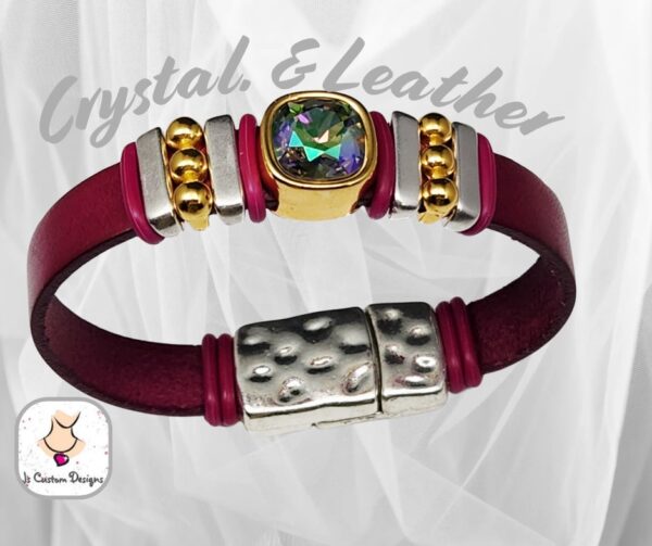 Product image of Leather & Crystal Bracelet