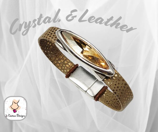 Product image of Premium European Crystal Leather Bracelet