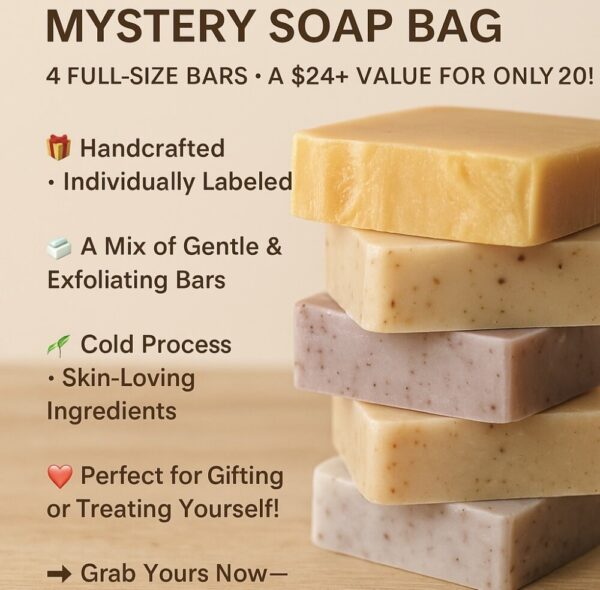 Product image of Mystery Soap Bag – 4 Handmade Full-Size Soaps | Cold Process, Skin-Loving, Gift Ready