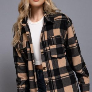 Product image of Check Printed Fleece Shacket