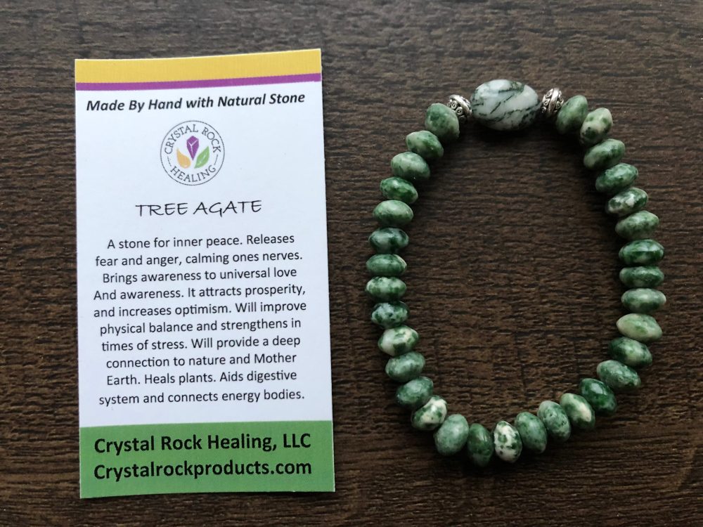 Product image of Natural Stone Gem Bracelet 7.5 inch Stretch -Tree Agate