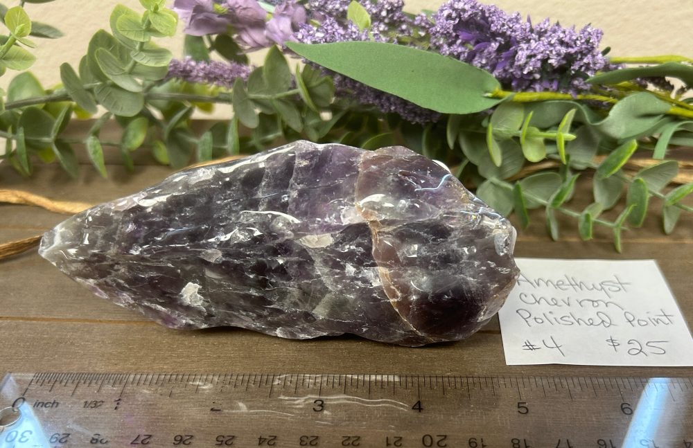 Product image of Chevron Amethyst Polished Point #4