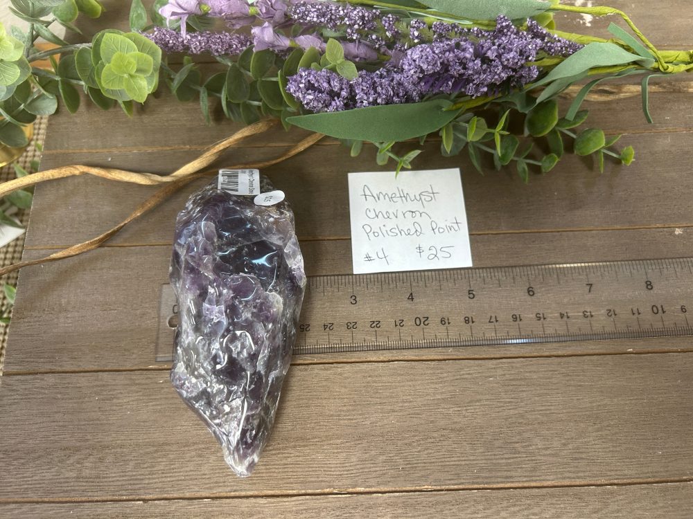 Product image of Chevron Amethyst Polished Point #4