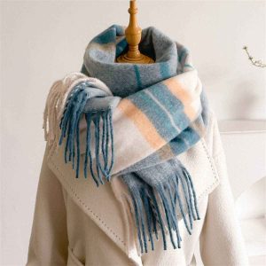 Product image of Soft Gradient Knit Tassel Scarf Wrap Shawl
