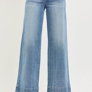 Product image of High Rise Ankle Wide Seam Detailed Jeans