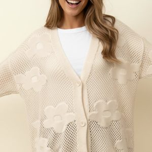 Product image of Jessie Netted Flower Jacquard Cardigan