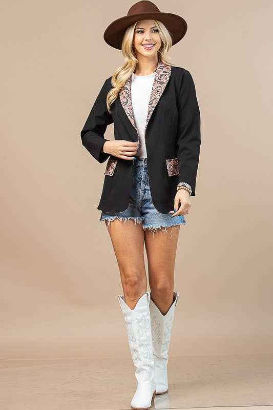 Product image of Tory Western Tooled Leather Print Blazer