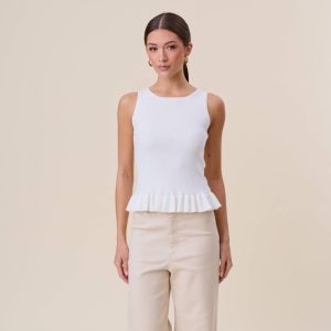 Product image of Ruffle rib-knit top