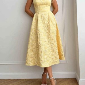 Product image of Textured Floral Jacquard Midi Dress
