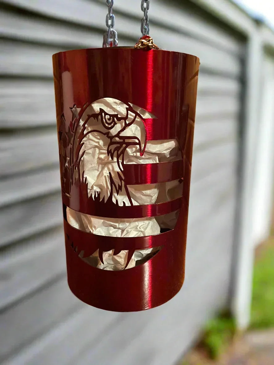 Product image of Hanging Patriotic Eagle and Flag 250th Luminary Lantern