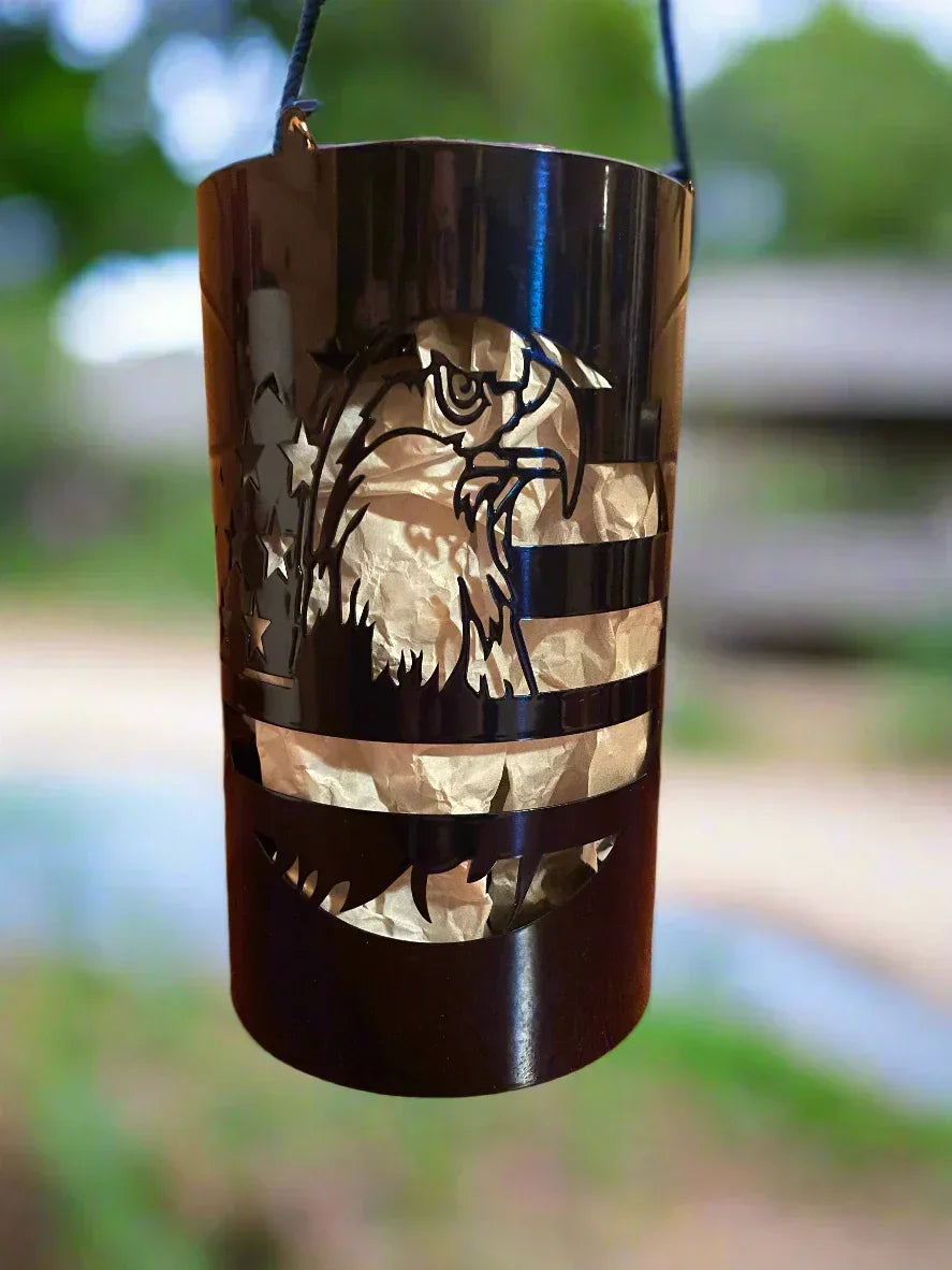 Product image of Hanging Patriotic Eagle and Flag 250th Luminary Lantern