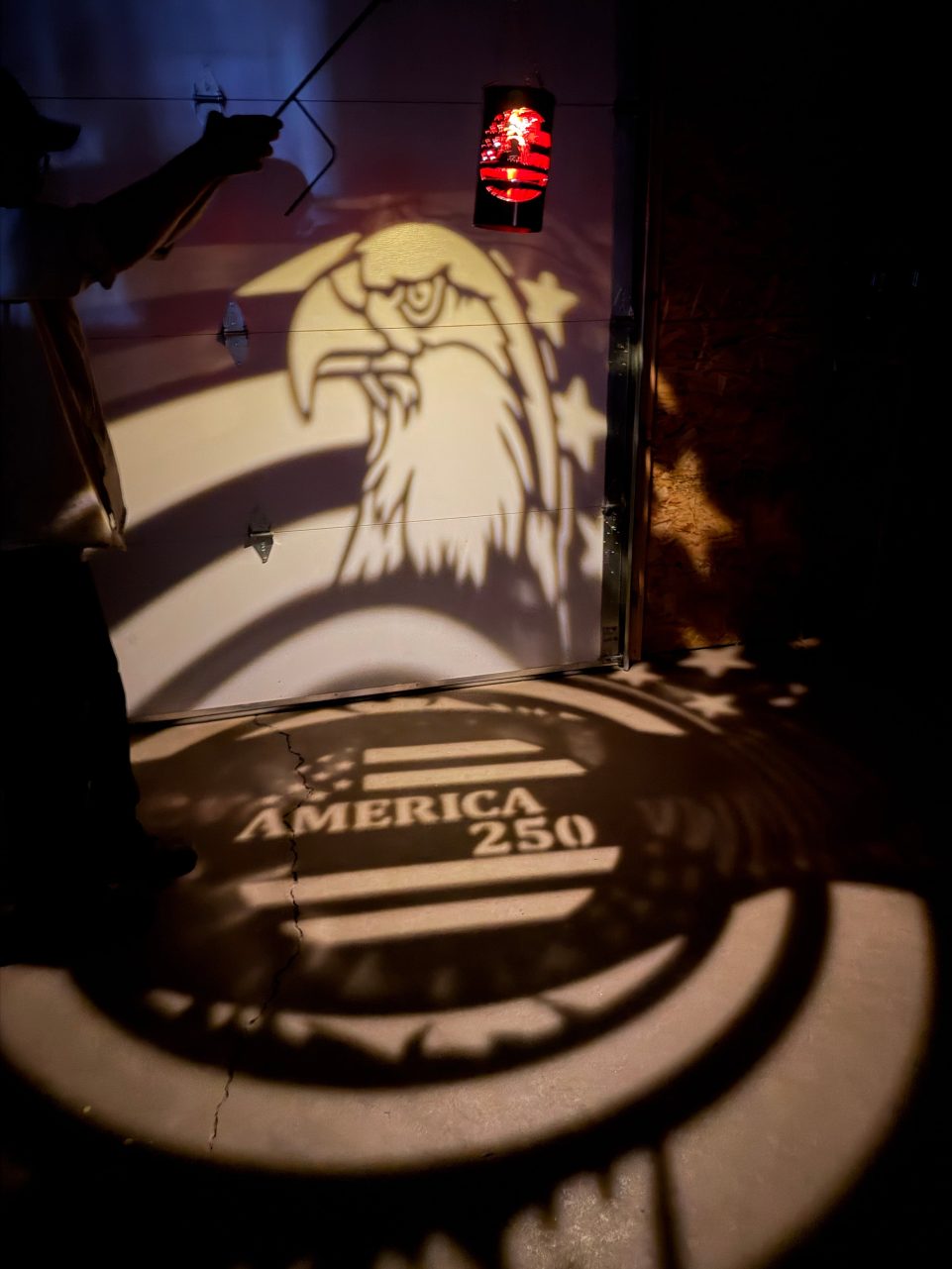 Product image of Hanging Patriotic Eagle and Flag 250th Luminary Lantern